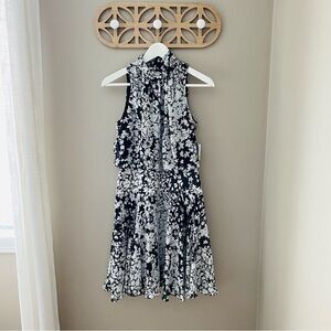 Just Taylor High Neck Floral Dress Black/White Sz 4